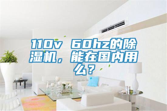110v 60hz的除濕機，能在國內用么？